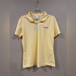 Nike Golf Dri-Fit NASCAR Women’s Yellow Short Sleeve Polo Shirt Size L